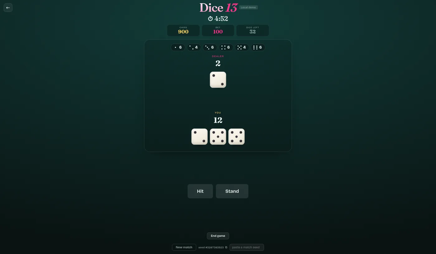 The Dice 13 board